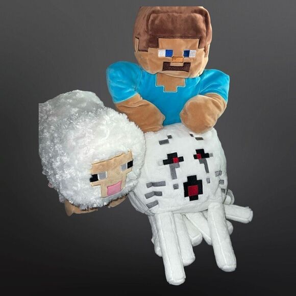 Minecraft  Pillow Buddies Plush Ghast Sheep & Steve Boy Stuffed 14" - Picture 1 of 6